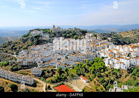 picturesque white town in mountain scenery, Spain, Andalusia, Casares Stock Photo