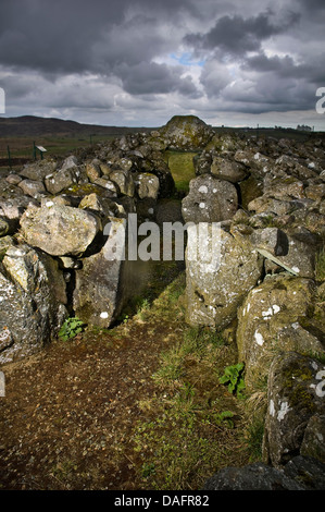 Creggandevesky Neolithic Court Tomb in County Tyrone, Northern Ireland, UK Stock Photo