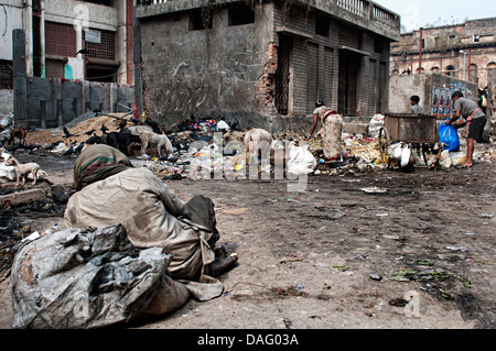 Street scene in Calcutta, Kolkata, West Bengal, India Stock Photo