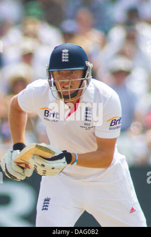 Nottingham, UK. 12th July, 2013. England's Jonny Bairstow during day three of the first Investec Ashes Test match at Trent Bridge Cricket Ground on July 12, 2013 in Nottingham, England. Credit:  Mitchell Gunn/ESPA/Alamy Live News Stock Photo