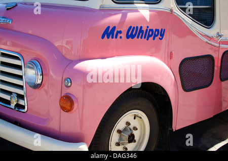 Pink 'Mr Whippy' retro ice cream van Stock Photo