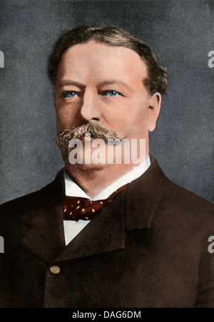Portrait of William Howard Taft when he was Theodore Roosevelt's Secretary of War, 1904. Digitally colored halftone of a photograph Stock Photo