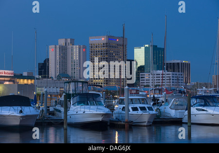 DOWNTOWN SKYLINE ELIZABETH RIVER NORFOLK VIRGINIA USA Stock Photo