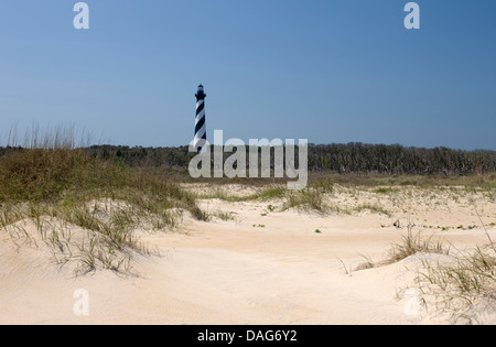 SAND DUNES CAPE HATTERAS LIGHTHOUSE IN NEW POSITION CAPE HATTERAS NATIONAL SEASHORE OUTER BANKS NORTH CAROLINA USA Stock Photo