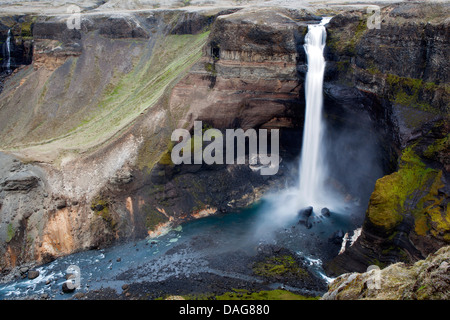 Haifoss Waterfall - South Iceland Stock Photo