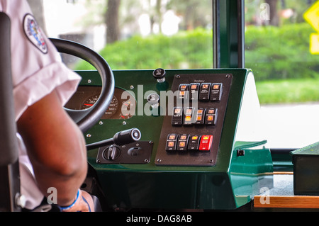 bus driver's dashboard Stock Photo