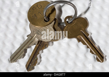 Vintage Keys on a Split Ring Stock Photo