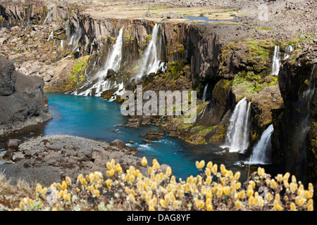 Sigöldugljúfur Waterfall - Landmannalaugar Region - Southern Iceland Stock Photo