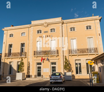 Mairie in the village of Nézignan l'Evêque, Hérault, Languedoc-Roussillon, France Stock Photo