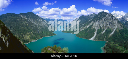 panoramic view over the Plansee, Austria, Tyrol, Ammergebirge Stock Photo