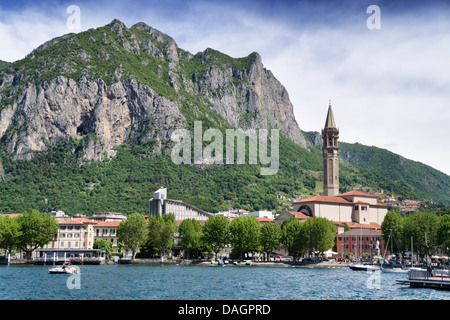 Lecco italian village near mountains on Como Lake. Lombardy, Italy Stock Photo