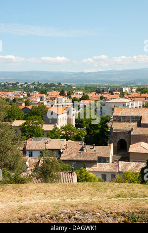 View from the old city of Carcassonne, Languedoc Roussillon, France Stock Photo