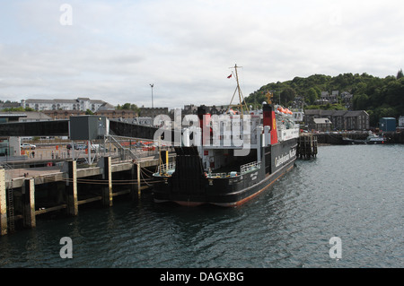 Calmac ferry docked in Oban harbour Scotland  June 2013 Stock Photo