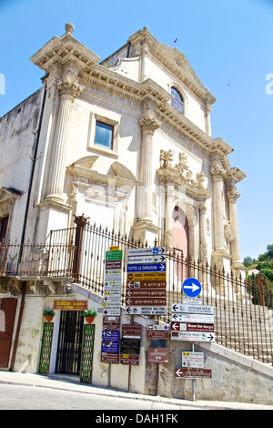Church of Santissime Anime del Purgatorio in the baroque town of Ragusa Ibla, Sicily, Sicilia, Italy, Italia Stock Photo