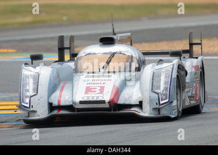 LE MANS, FRANCE - JUNE 23 Audi #3 competes in the 24 hours of Le Mans 2013 Stock Photo