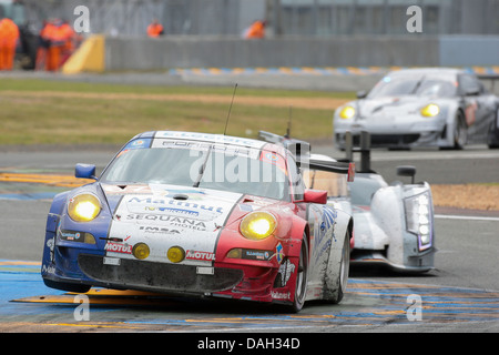 LE MANS, FRANCE - JUNE 23 Porsche #67 competes in the 24 hours of Le Mans 2013 Stock Photo