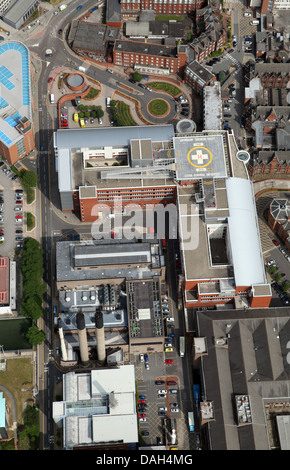 aerial view of the LGI, Leeds General Infirmary hospital Stock Photo