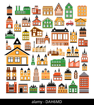 Various variants of houses on the white Stock Photo - Alamy