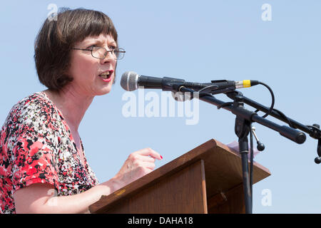 Frances O'Grady, General Secretary of The TUC, one of the guest speakers at the Durham Miners Gala.2013 Stock Photo