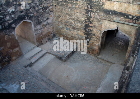 View of arched passages in fort at Jhansi, Uttar Pradesh, India, Asia Stock Photo