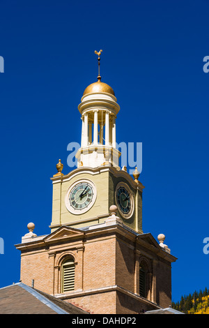 Historic courthouse clock tower, Silverton, Colorado USA Stock Photo