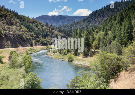 California United States. The Trinity River in Trinity National Forest in Northern California Stock Photo