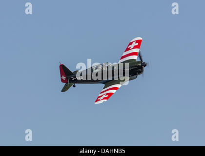 Swiss Airforce Morane D-3801 fighter aircraft at Flying legends Stock Photo