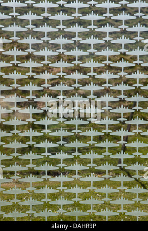 Memorial wall at the Imperial War Museum, Duxford, entitled 'Counting the Cost' and designed by Renato Niemis. Stock Photo