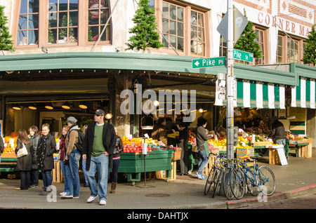 Pikes Place Farmer's Market, Seattle, Washington, USA. Stock Photo