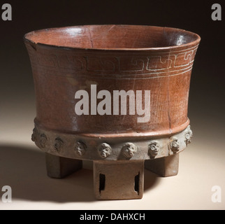 Tripod Vessel with Moldmade Heads LACMA AC1996.146.53 Stock Photo