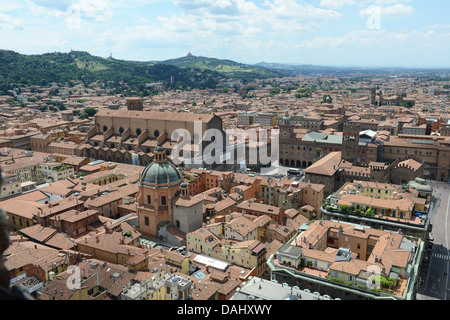 Bologna Italy aerial view of city Stock Photo