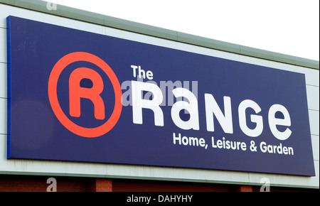 The Range, Home, Leisure & Garden Store sign logo Stock Photo