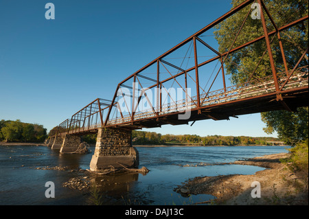 Des Moines River Bridge at Bentonsport, Van Buren County, Iowa, United States of America Stock Photo