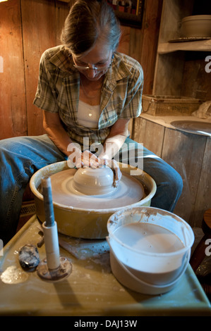 Potter at Iron & Lace, Bentonsport, Iowa, United States of America Stock Photo