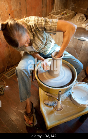 Potter at Iron & Lace, Bentonsport, Iowa, United States of America Stock Photo