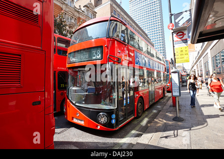new london routemaster bus on oxford street in central london, england uk Stock Photo