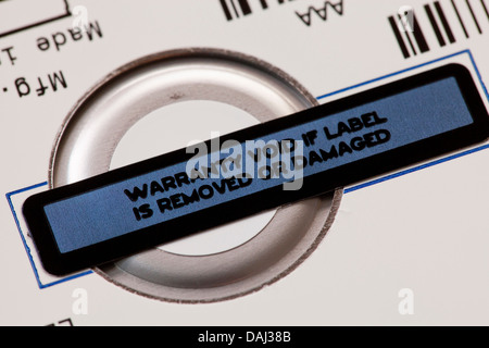 Warranty void label Stock Photo