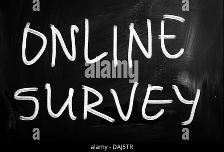 online survey handwritten with white chalk on a blackboard Stock Photo