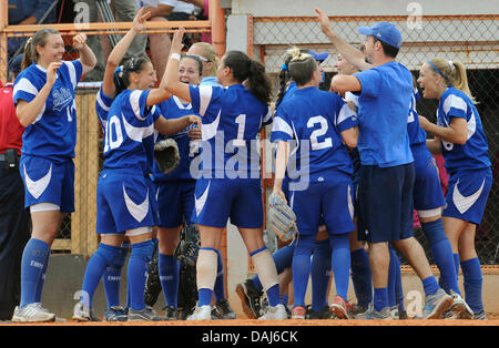 Softball European Championship,women,Czech Republic vs Italy, Prague, Czech Republic, July 13, 2013. (CTK Photo/Stanislav Zbynek) Stock Photo