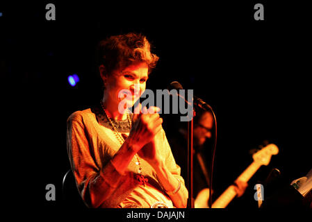 Canadian singer Alannah Myles performs on stage at the club 'Colos-Saal' in Aschaffenburg, Germany,  28 March 2011. Myles is known for her hit 'Black Velvet' from 1990 and is back on stage after several years of health issues following an accident. Photo: Susannah V. Vergau Stock Photo