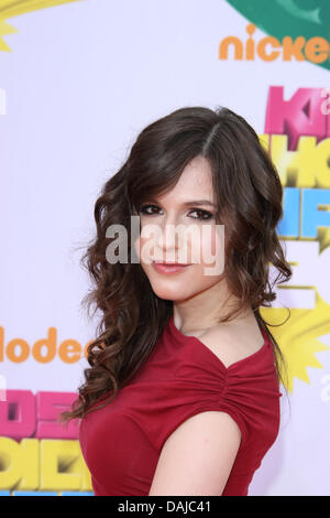 American actress  Erin Sanders attends the Nickelodeon Kids' Choice Awards at Galen Center in Los Angeles, USA, 02 April 2011. Photo: Hubert Boesl Stock Photo