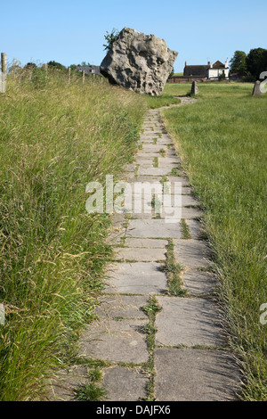 Pathway leading to The Swindon Stone at Avebury Stock Photo