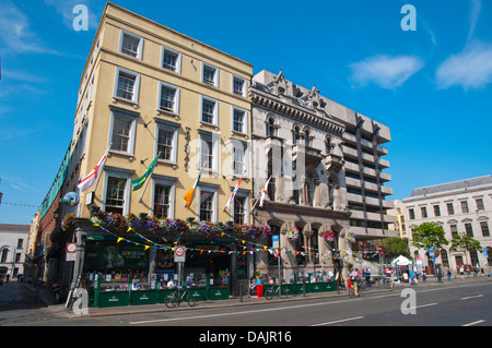 Houses along Dame Street central Dublin Ireland Europe Stock Photo