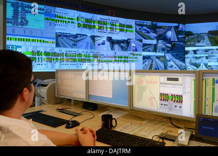 Motorway Computer Traffic control centre monitoring motorways in the UK Stock Photo - Alamy