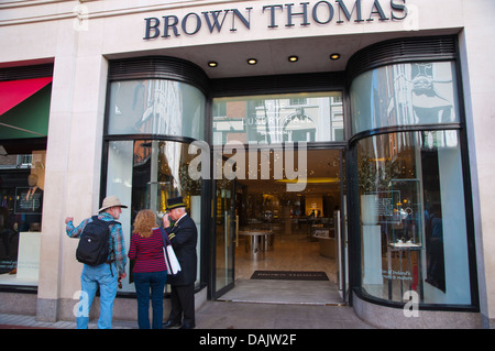 Brown Thomas department store exterior Grafton Street pedestrian street central Dublin Ireland Europe Stock Photo