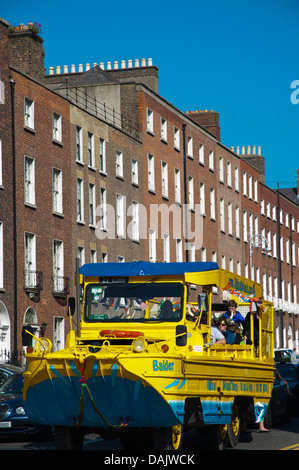 Viking Splash Tour amphibious bus boat St Stephens Green square Dublin Ireland Europe Stock Photo