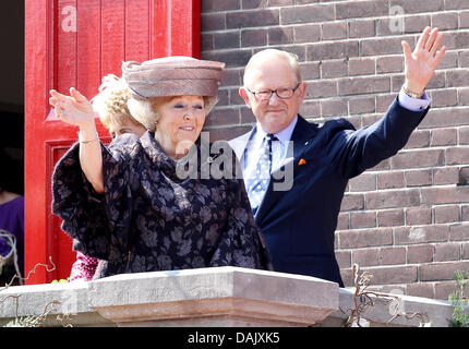 Queen Beatrix of The Netherlands and Pieter van Vollenhoven Queensday in Thorn and Weert in Limburg, The Netherlands, 30 April 2011. Queen's Day is a national holiday in the Netherlands, on the 30th April (or on the 29th if the 30th is a Sunday). Queen's Day celebrates the birthday of the Queen of the Netherlands. The tradition started on 31 August 1885, on the birthday of Princess Stock Photo