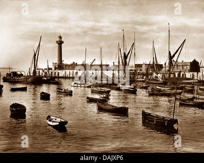 Margate Harbour early 1900s Stock Photo