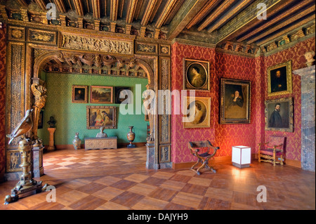 Lenbachhaus Munich, Municipal Gallery in Lenbachhaus, after total refurbishment in 2013, living quarters in the style of a Stock Photo