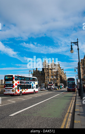 North Bridge between old and new towns central Edinburgh Scotland Europe Stock Photo